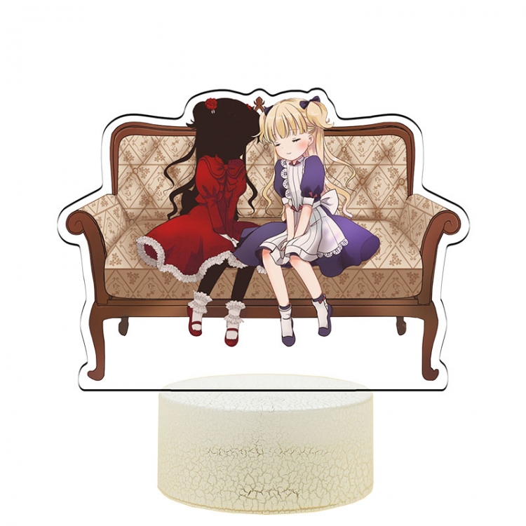 SHADOWS HOUSE Acrylic Night Light 16 Color-changing USB Interface Box Set 19X7X4CM white base