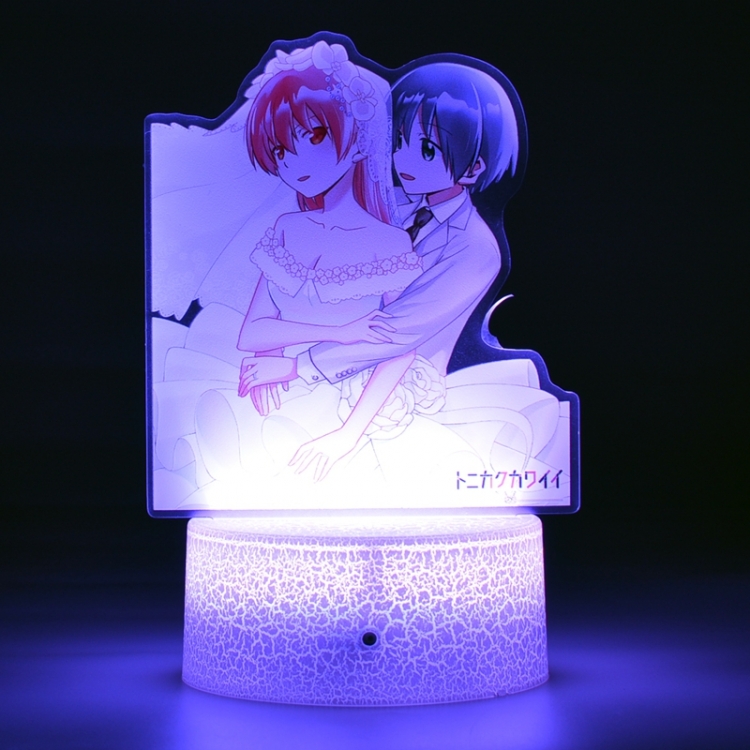 Tonikaku.Cawaii Acrylic Night Light 16 Color-changing USB Interface Box Set 19X7X4CM white base