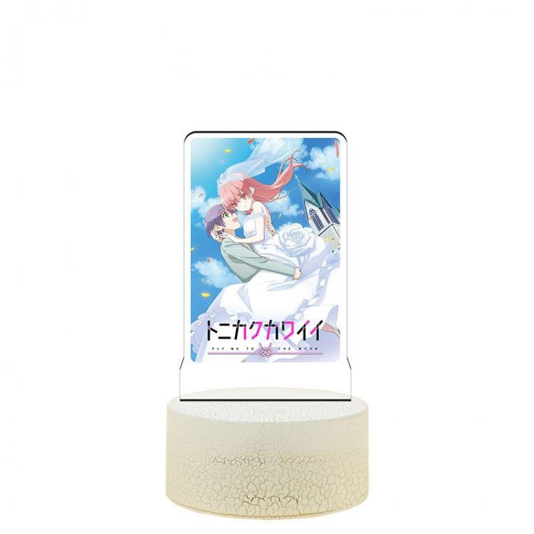 Tonikaku.Cawaii Acrylic night light 16 kinds of color changing USB interface box 14X7X4CM white base