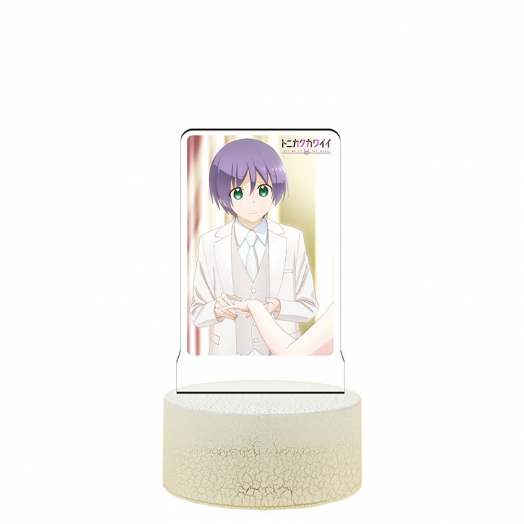Tonikaku.Cawaii Acrylic night light 16 kinds of color changing USB interface box 14X7X4CM white base