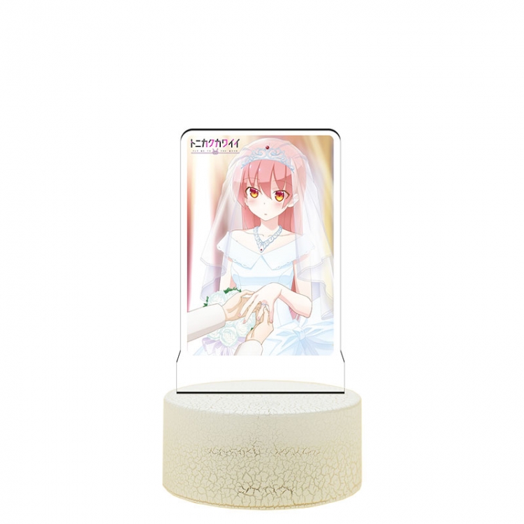 Tonikaku.Cawaii Acrylic night light 16 kinds of color changing USB interface box 14X7X4CM white base