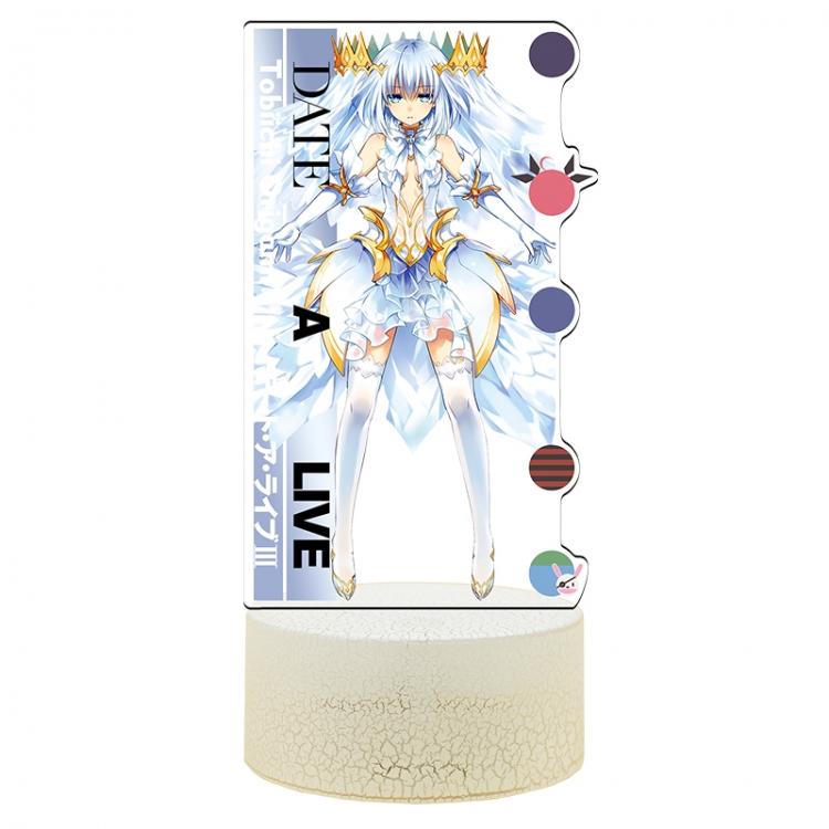 Date-A-Live Acrylic Night Light 16 Color-changing USB Interface Box Set 19X7X4CM white base