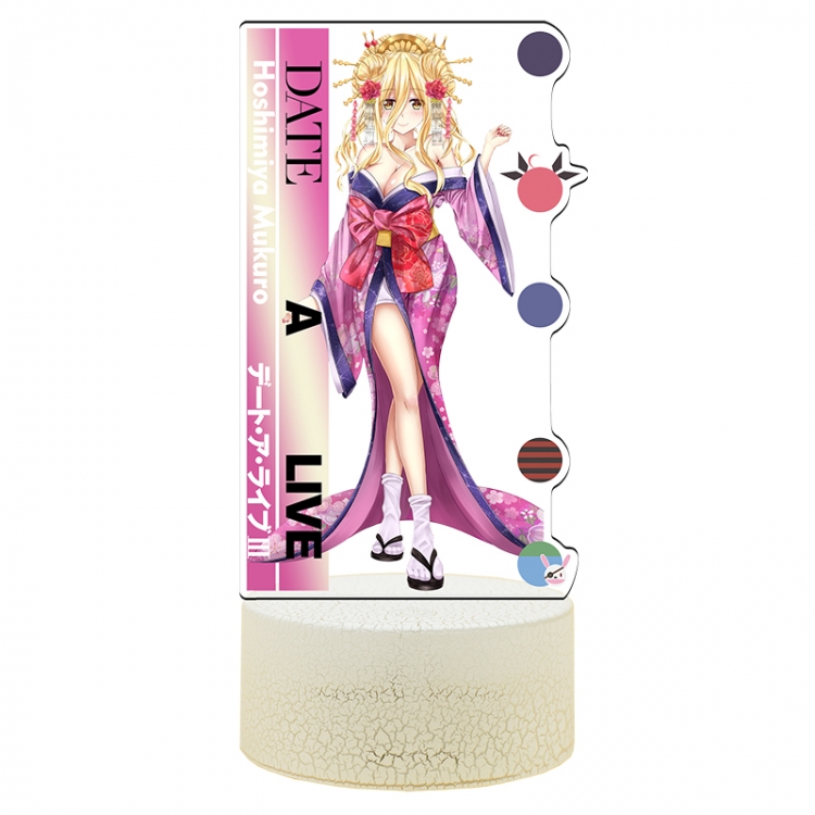 Date-A-Live Acrylic Night Light 16 Color-changing USB Interface Box Set 19X7X4CM white base