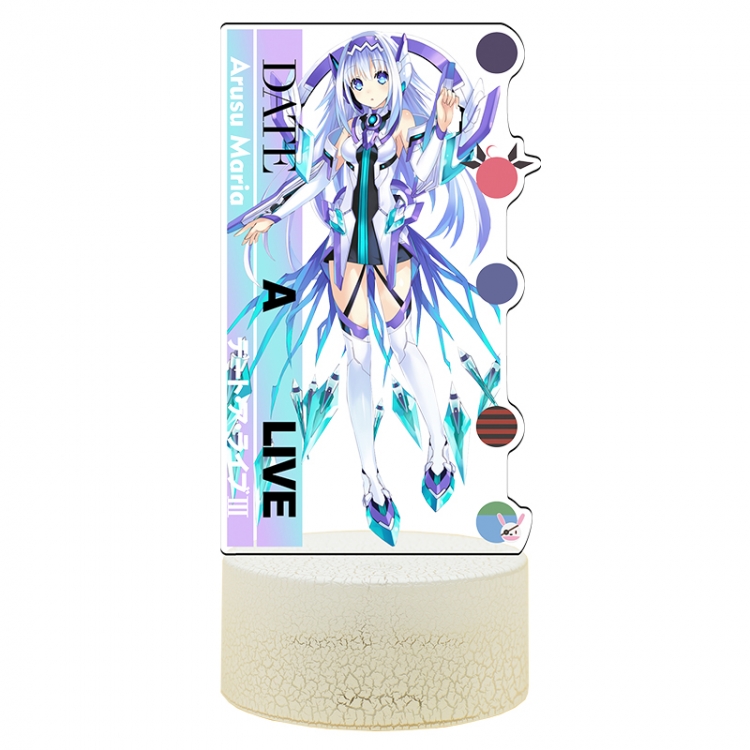 Date-A-Live Acrylic Night Light 16 Color-changing USB Interface Box Set 19X7X4CM white base