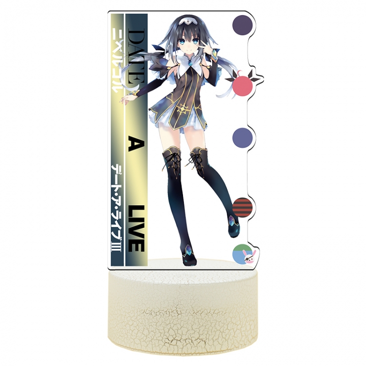 Date-A-Live Acrylic Night Light 16 Color-changing USB Interface Box Set 19X7X4CM white base
