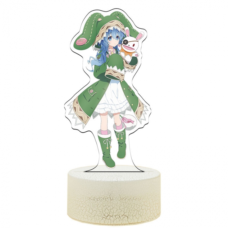 Date-A-Live Fourth Season Acrylic Night Light 16 Color-changing USB Interface Box Set 19X7X4CM white base