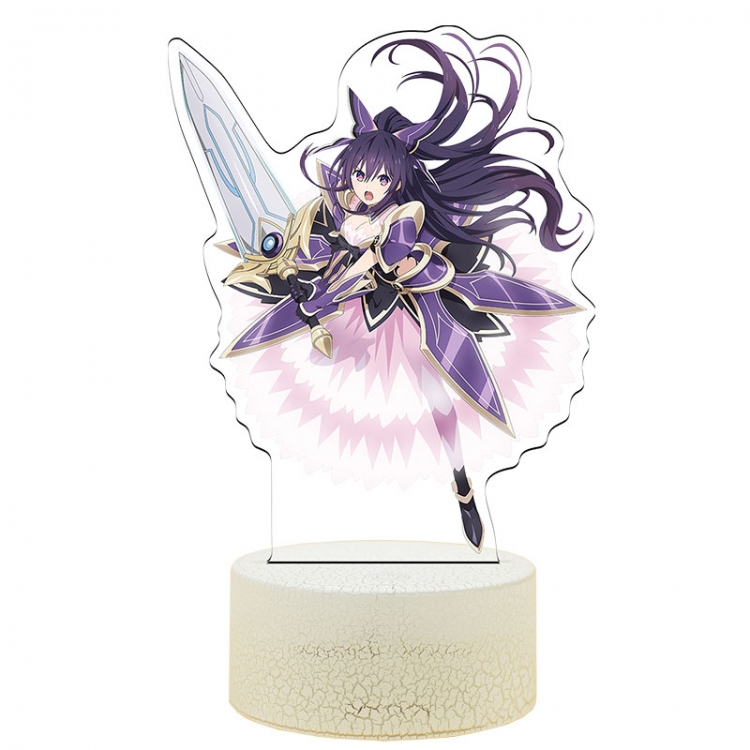 Date-A-Live Fourth Season Acrylic Night Light 16 Color-changing USB Interface Box Set 19X7X4CM white base