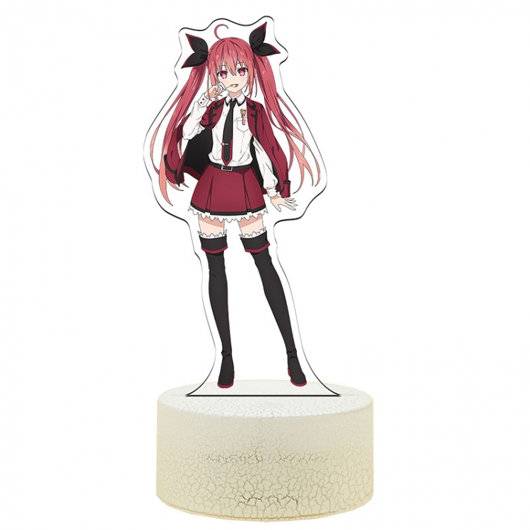 Date-A-Live Fourth Season Acrylic Night Light 16 Color-changing USB Interface Box Set 19X7X4CM white base