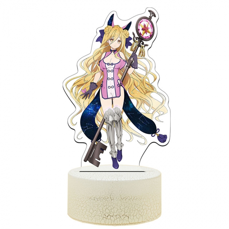 Date-A-Live Fourth Season Acrylic Night Light 16 Color-changing USB Interface Box Set 19X7X4CM white base