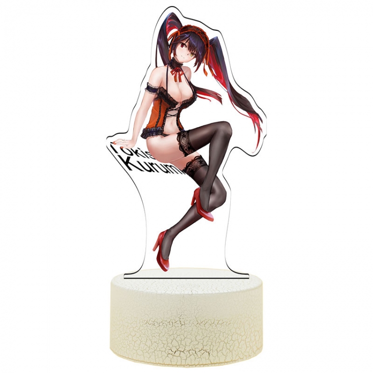 Date-A-Live Acrylic Night Light 16 Color-changing USB Interface Box Set 19X7X4CM white base