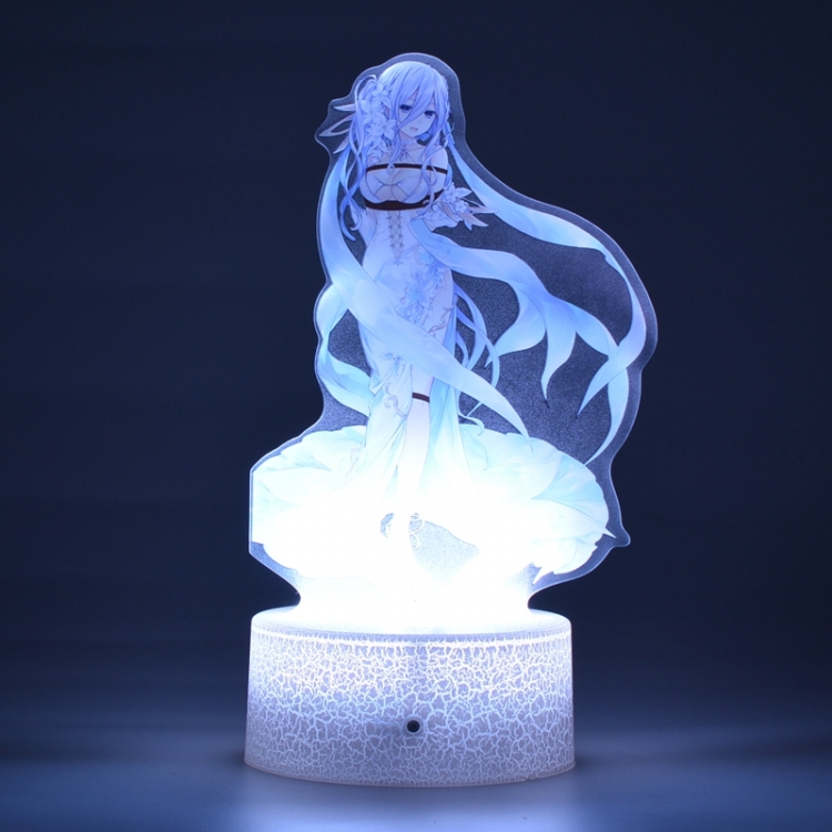 Date-A-Live Acrylic Night Light 16 Color-changing USB Interface Box Set 19X7X4CM white base