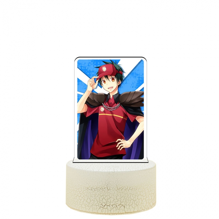 The Devil is a Part-Timer! Acrylic Night Light 16 Color-changing USB Interface Box Set 19X7X4CM white base