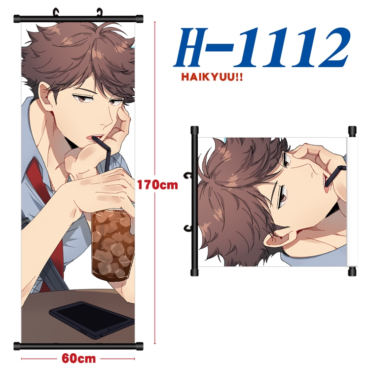 Haikyuu!! Black plastic rod cloth hanging canvas painting 60x170cm H-1112A