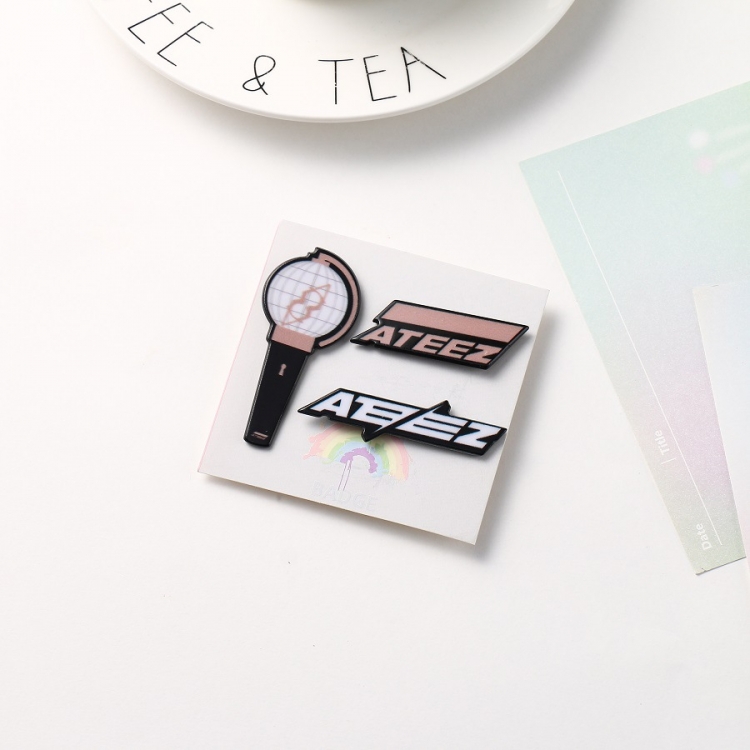 ateez  Korean group star PVC brooch badge price for 5 pcs