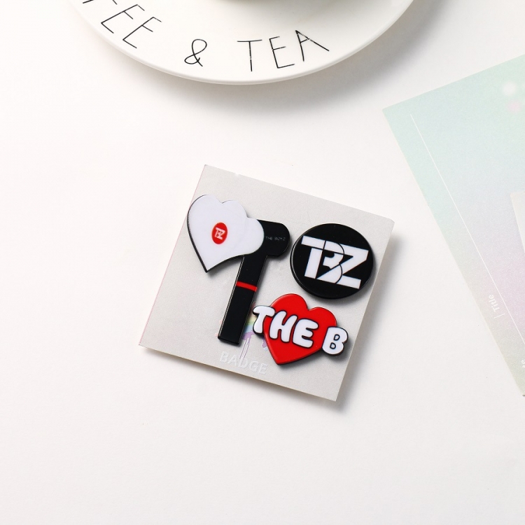 Korean group star PVC brooch badge price for 5 pcs