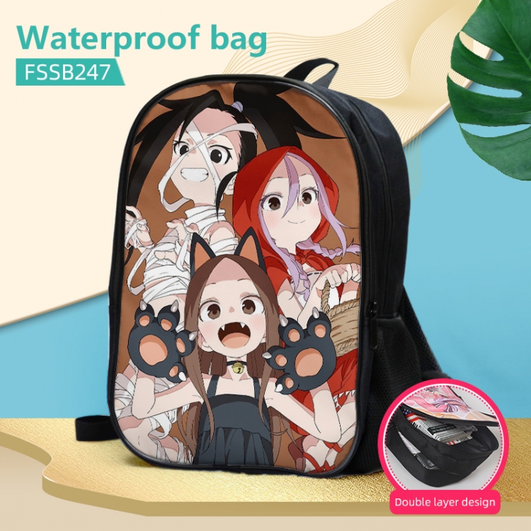 Takagi san who is good at teasing double-layer waterproof schoolbag about 40×30×17cm FSSB247