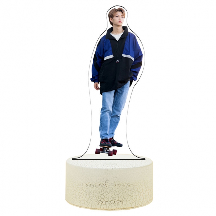 Stray Kids Acrylic Night Light 16 Color-changing USB Interface Box Set 19X7X4CM white base