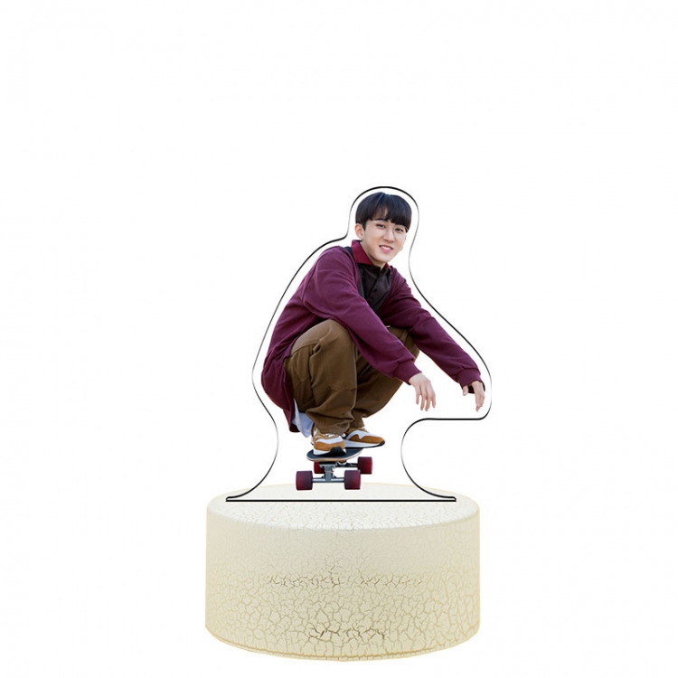 Stray Kids Acrylic Night Light 16 Color-changing USB Interface Box Set 19X7X4CM white base