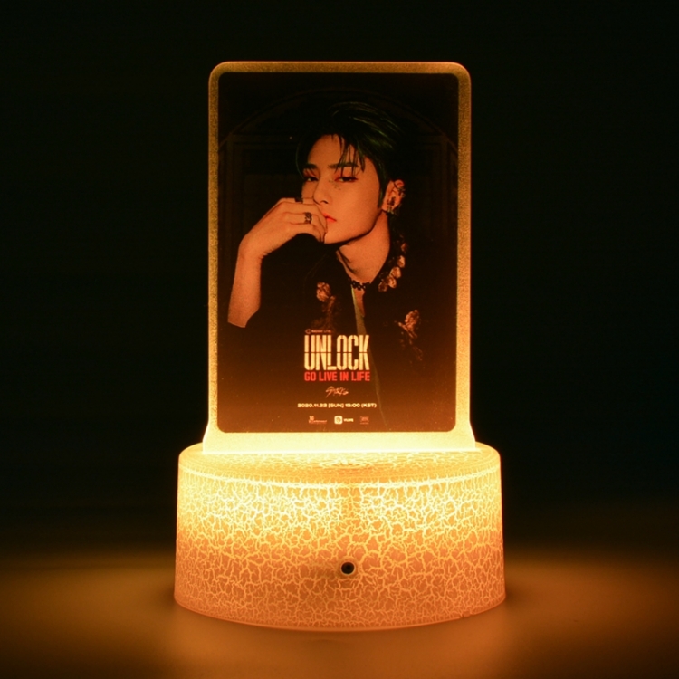 Stray-Kids Acrylic night light 16 kinds of color changing USB interface box 14X7X4CM white base