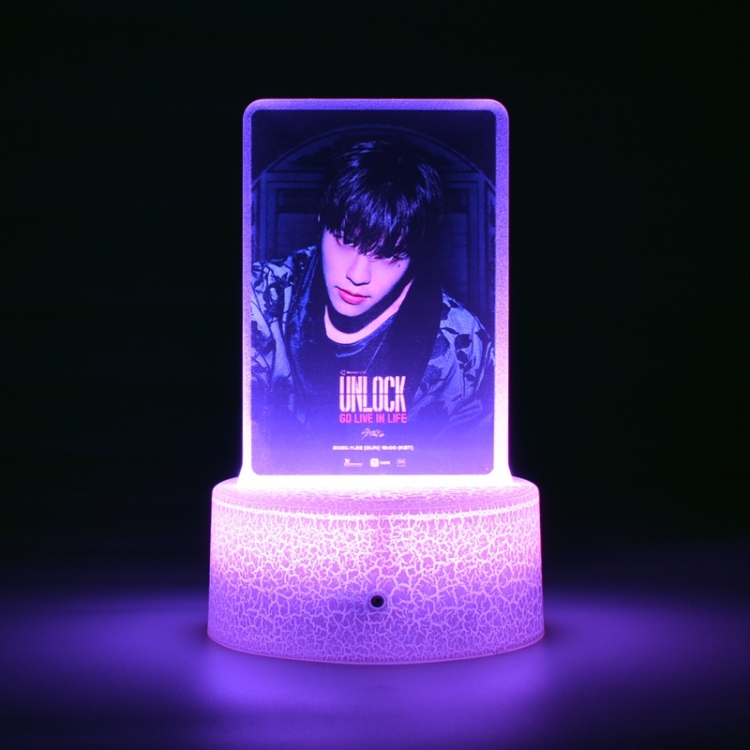 Stray-Kids Acrylic night light 16 kinds of color changing USB interface box 14X7X4CM white base