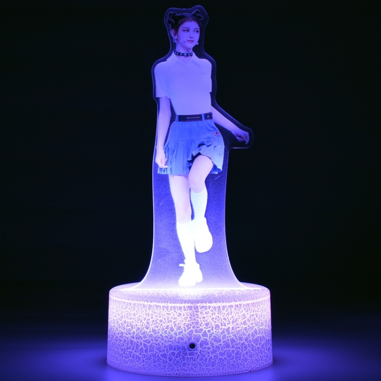 newjeans Acrylic night light 16 kinds of color changing USB interface box 14X7X4CM white base