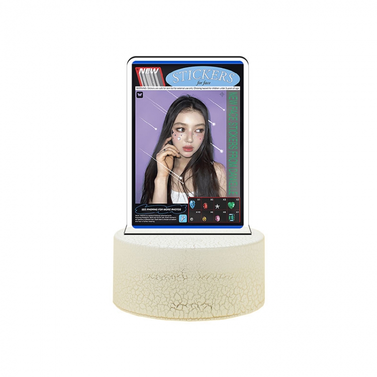 newjeans Acrylic night light 16 kinds of color changing USB interface box 14X7X4CM white base