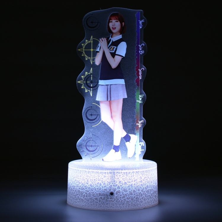 GFRIEND Acrylic Night Light 16 Color-changing USB Interface Box Set 19X7X4CM white base