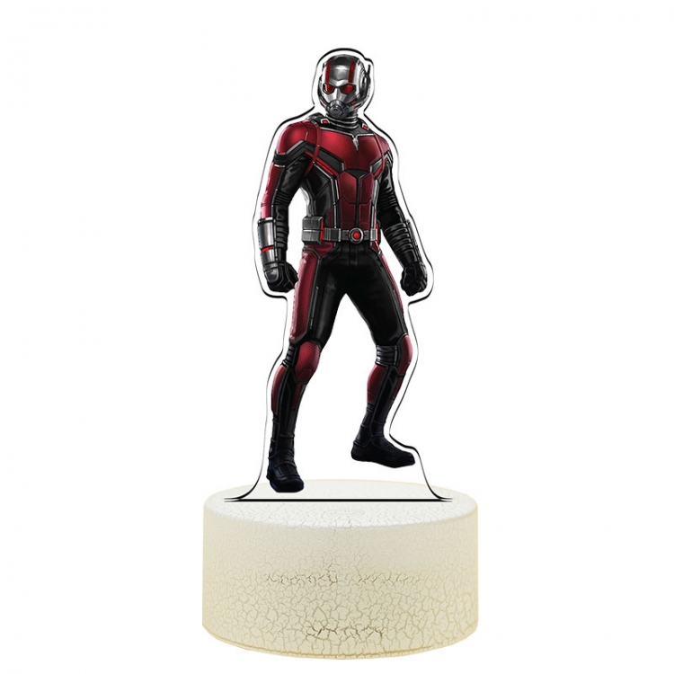 Ant-Man Acrylic Night Light 16 Color-changing USB Interface Box Set 19X7X4CM white base
