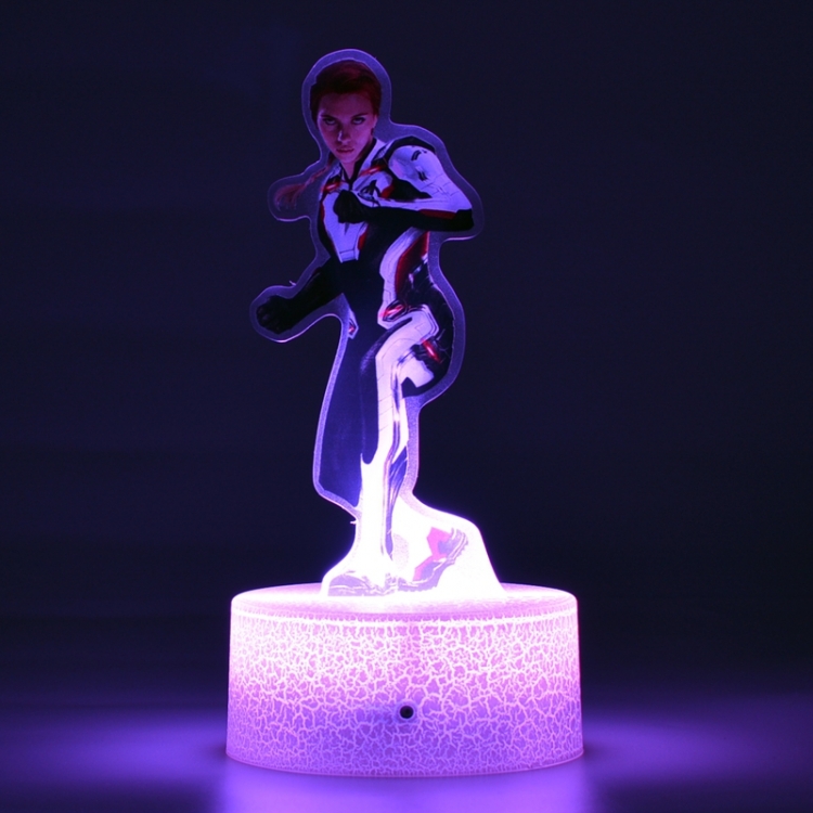Black Widow Acrylic Night Light 16 Color-changing USB Interface Box Set 19X7X4CM white base
