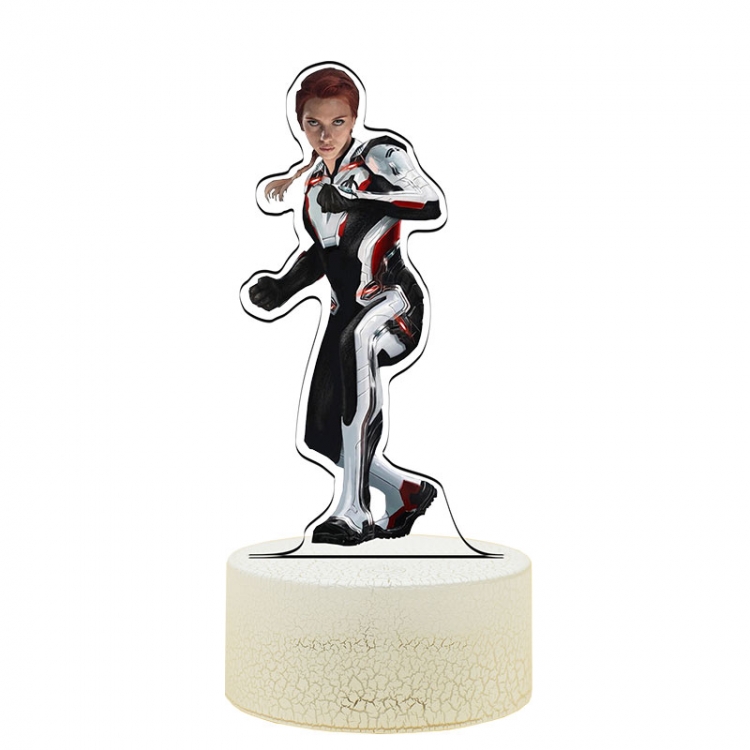 Black Widow Acrylic Night Light 16 Color-changing USB Interface Box Set 19X7X4CM white base