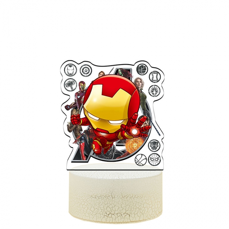 The avengers allianc Version Q Acrylic Night Light 16 Color-changing USB Interface Box Set 14X7X4CM white base