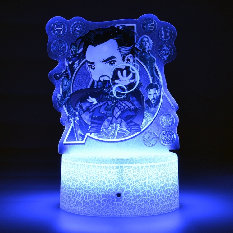 The avengers allianc Version Q Acrylic Night Light 16 Color-changing USB Interface Box Set 14X7X4CM white base