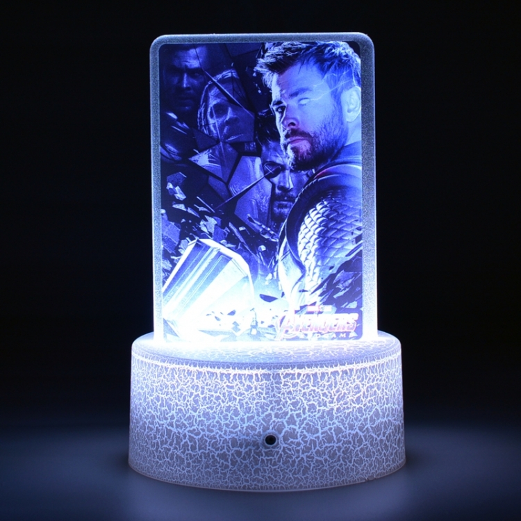 The avengers allianc Acrylic night light 16 kinds of color changing USB interface box 14X7X4CM white base