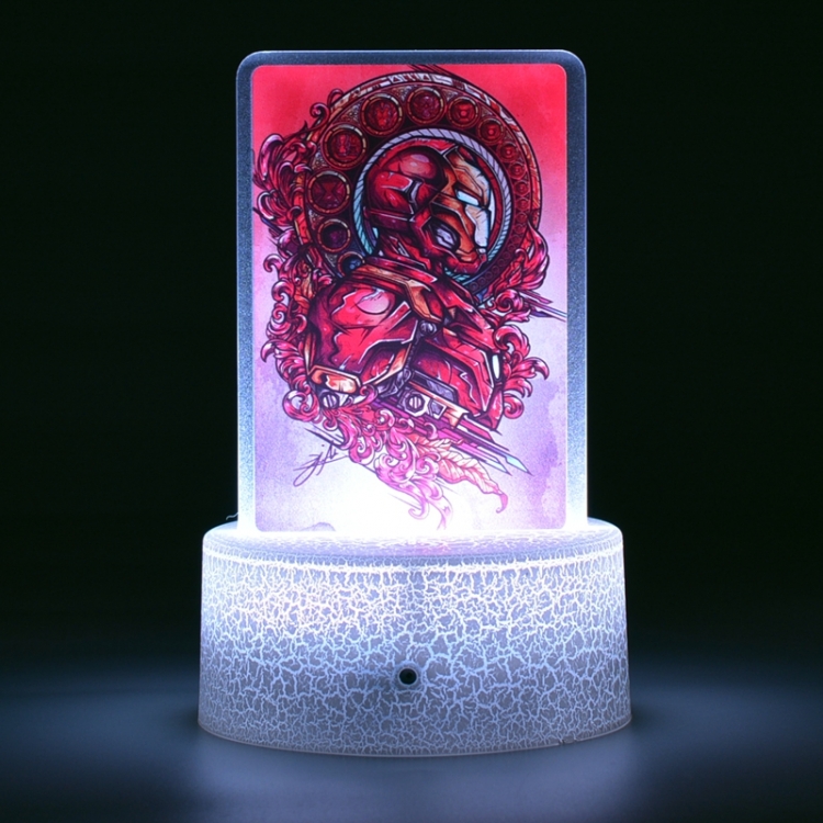 The avengers allianc Acrylic night light 16 kinds of color changing USB interface box 14X7X4CM white base
