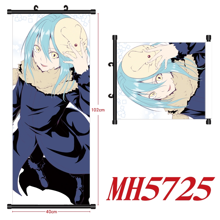 That Time I Got Slim  Anime black Plastic rod Cloth painting Wall Scroll 40X102CM