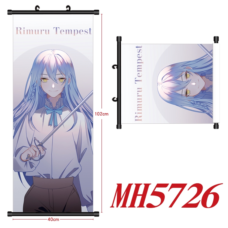 That Time I Got Slim  Anime black Plastic rod Cloth painting Wall Scroll 40X102CM