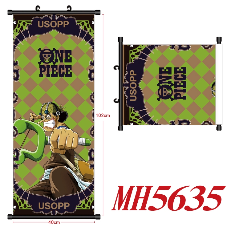 One Piece Anime black Plastic rod Cloth painting Wall Scroll 40X102CM MH5635A