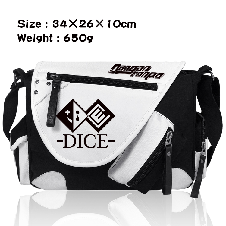 Dangan-Ronpa Anime PU Colorblock Leather Shoulder Crossbody Bag 34x26x10cm