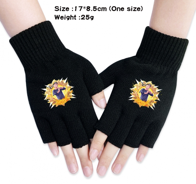 Naruto Anime knitted half finger gloves 17x8.5cm 