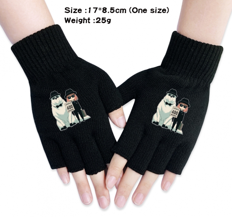 SPY×FAMILY  Anime knitted half finger gloves 17x8.5cm