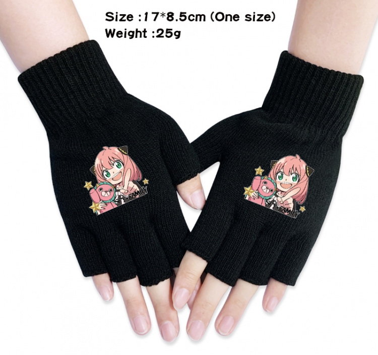 SPY×FAMILY  Anime knitted half finger gloves 17x8.5cm