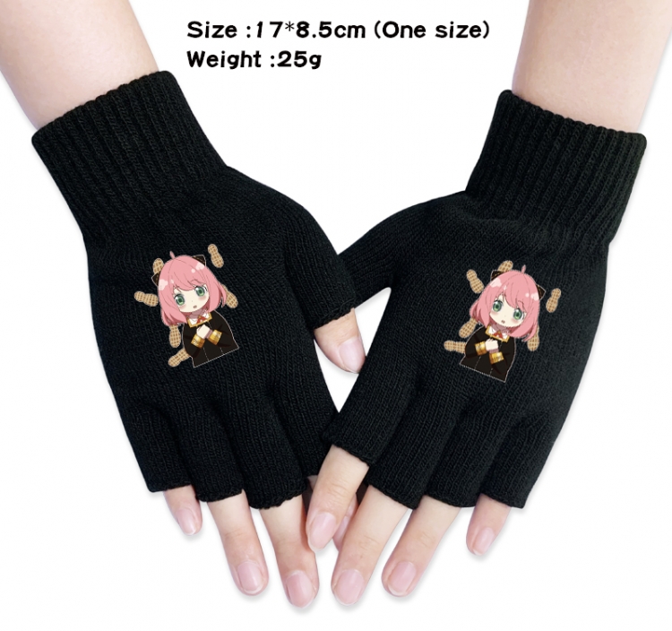 SPY×FAMILY  Anime knitted half finger gloves 17x8.5cm