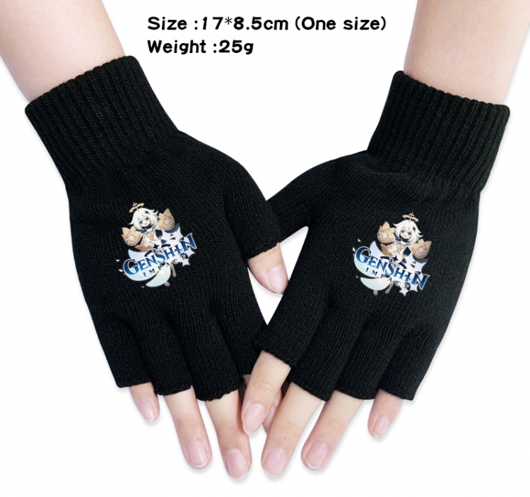 Genshin Impact Anime knitted half finger gloves 17x8.5cm