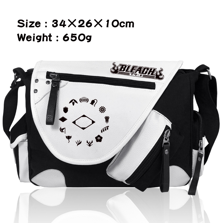 Bleach Anime PU Colorblock Leather Shoulder Crossbody Bag 34x26x10cm