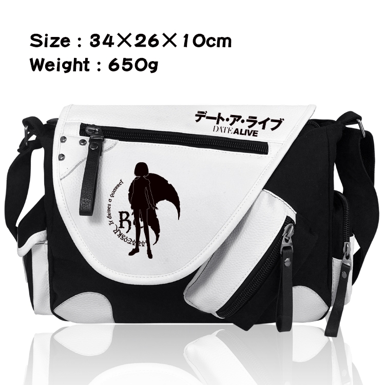 Date-A-Live Anime PU Colorblock Leather Shoulder Crossbody Bag 34x26x10cm