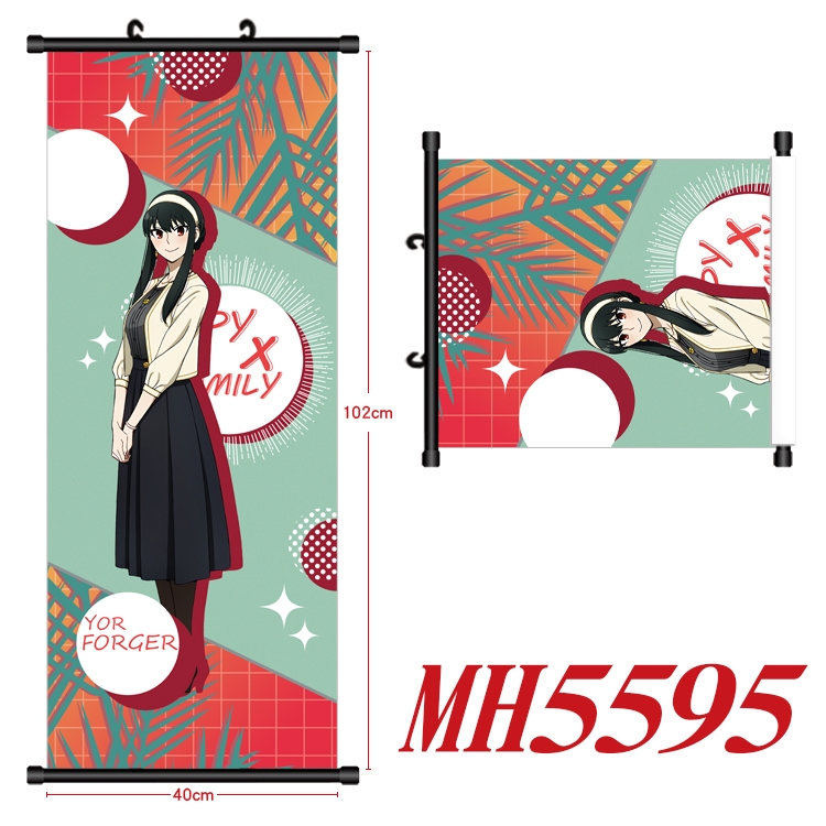SPY×FAMILY Anime black Plastic rod Cloth painting Wall Scroll 40X102CM MH5595A