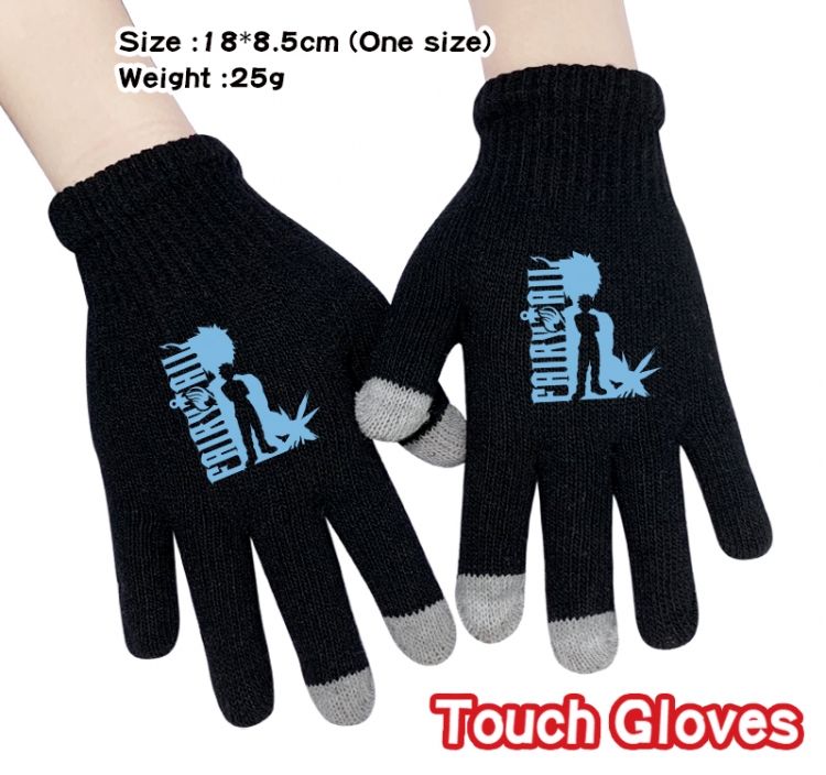 Fairy tail Anime touch screen knitting all finger gloves 18X8.5CM