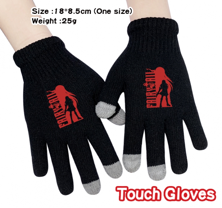 Fairy tail Anime touch screen knitting all finger gloves 18X8.5CM