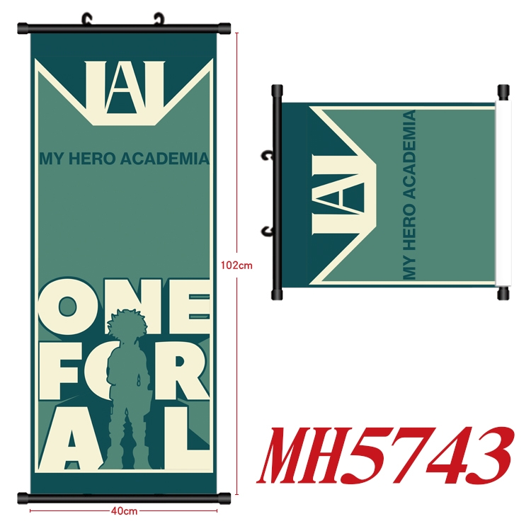 My Hero Academia Anime black Plastic rod Cloth painting Wall Scroll 40X102CM MH5743A