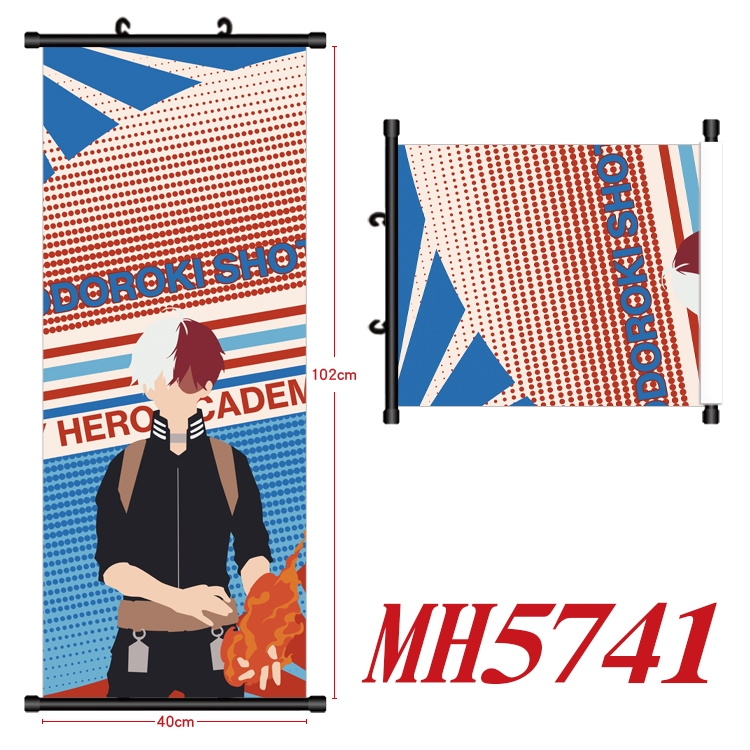 My Hero Academia Anime black Plastic rod Cloth painting Wall Scroll 40X102CM MH5741A
